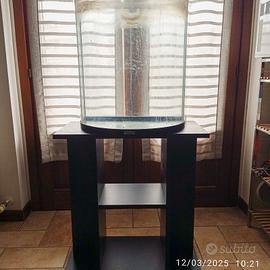 Acquario semicircolare con mobiletto