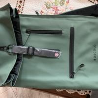 Zaino simile pelle verde nuovo