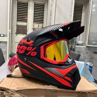 Casco MotoCross + Occhiali Off Road MTB Enduro