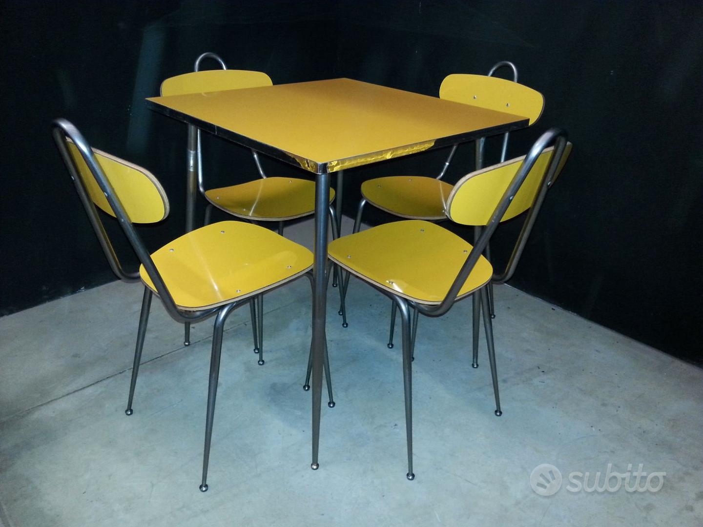 Sedia vintage originale anni 60 formica gialla design