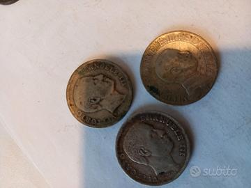 3 MONETE AG. VITTORIO E.  1 LIRA  1902-1907-1910