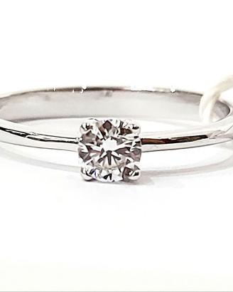 Anello solitario diamante oro bianco18kt promessa 