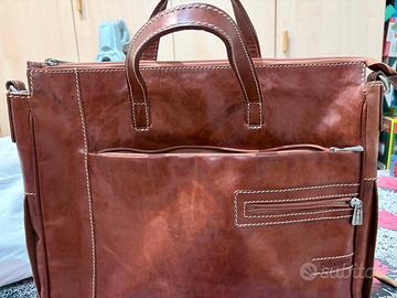 Chiarugi Borsa 24 ore vera pelle con tracolla