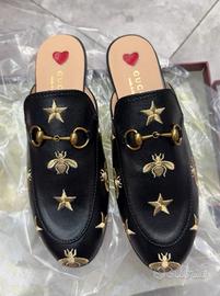 Mules GUCCI Princetown con ricamo ape Taglia 40