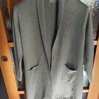 Cardigan a frange grigio