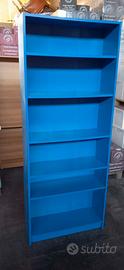 libreria blu con ripiani