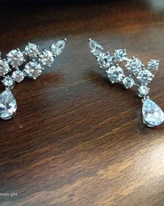 orecchini eleganti in argento 925 e zirconi