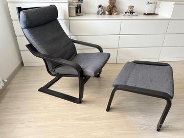 Poltrona e poggiapiedi Ikea POÄNG