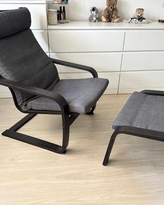 Poltrona e poggiapiedi Ikea POÄNG