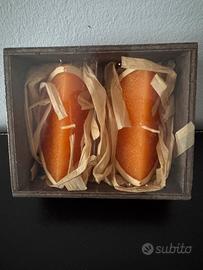 2 Candele decorative a spicchi d'arancia