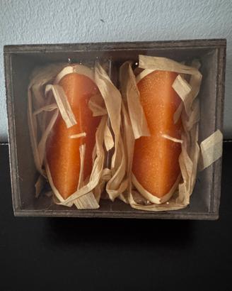2 Candele decorative a spicchi d'arancia
