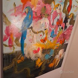 Grande olio su tela L. Bellandi "Rousseau Suite"
