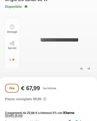 Philips TAB5109 Soundbar 2.0-2 canali 120W, DTS Vi