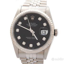 Rolex Date Just 36 Acciaio 16234 Black Diamond