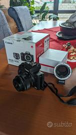 Canon M50 + Lente kit + Adattatore EF-EFM Viltrox