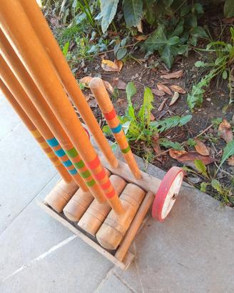 Set vintage mazze da croquet  (o crocket)