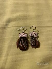 Orecchini pendenti gufo