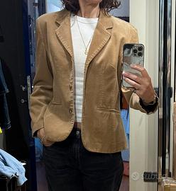 Blazer in velluto a coste beige tg 42