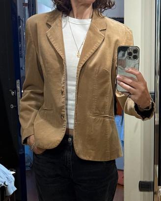 Blazer in velluto a coste beige tg 42