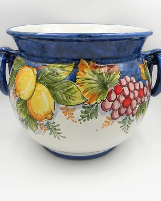 Vaso in ceramica vietrese maiolicato a mano