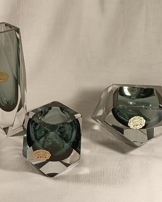 Set oggetti vetro Murano sommerso vintage 