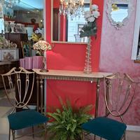 Coordinato ingresso in ottone e marmo di design