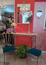 Coordinato ingresso in ottone e marmo di design