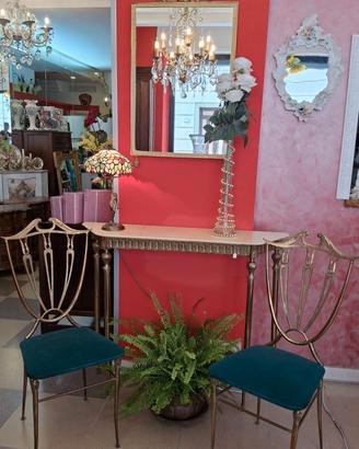 Coordinato ingresso in ottone e marmo di design