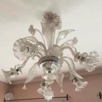 Murano Lampadario 5 Luci Originale anni 60