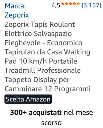 tapis roulant elettrico salva spazio 