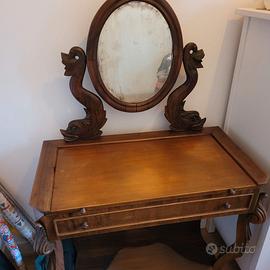 Mobile toletta in legno con cassetto e specchio