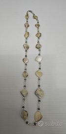 COLLANA VINTAGE PERLE PIATTE BAROCCHE