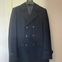 Cappotto lungo doppio petto soprabito blu - tg S