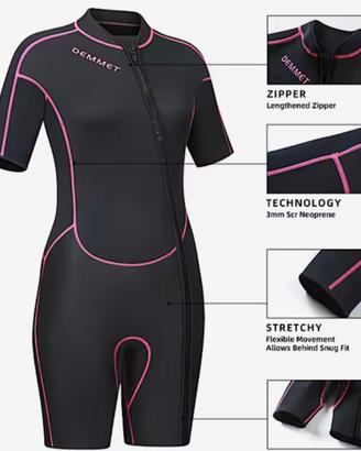 muta short in neoprene mm1,5 da donna taglia S