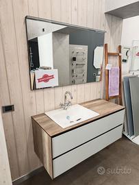 Mobile Bagno 123cm top e fianchi HPL e Specchio - 