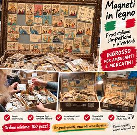 Stock magneti in legno per mercatini e ambulanti