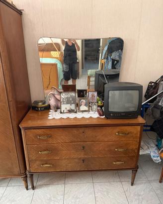 Comò / cassettiera anni ‘50 con specchio