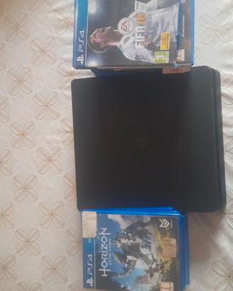 playstation 4slim nera con 17 giochi 