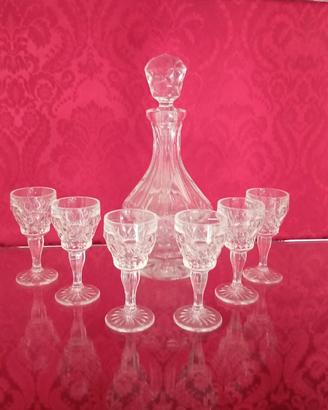 Servizio liquore cristallo vintage