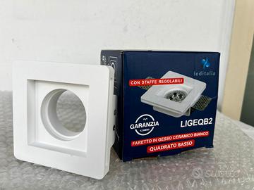 68 pz.Portafaretto da incasso quadrato gesso 10x10