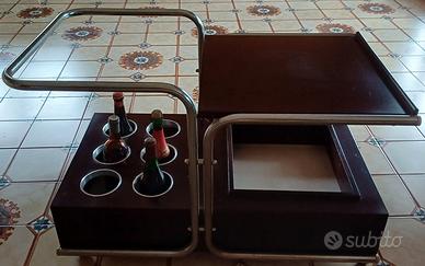 CARRELLO PORTAVIVANDE NERO 6 BOTTIGLIE