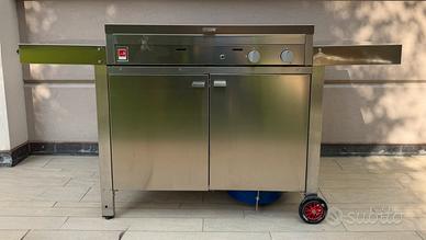 Barbecue piastra professionale Airone con carrello