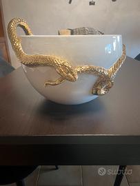 Vaso  Ceramica Made in Italy Serpente Dorato Glam