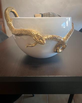 Vaso  Ceramica Made in Italy Serpente Dorato Glam