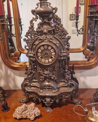 orologio e candelabri bronzo