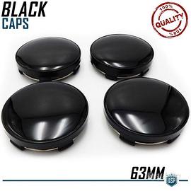 Tappi Coprimozzo Nero Lucido 63MM Cerchi in Lega