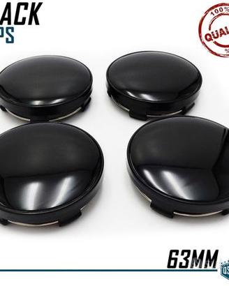 Tappi Coprimozzo Nero Lucido 63MM Cerchi in Lega