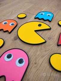 Pacman, walla art, decorazione parete. Pac man