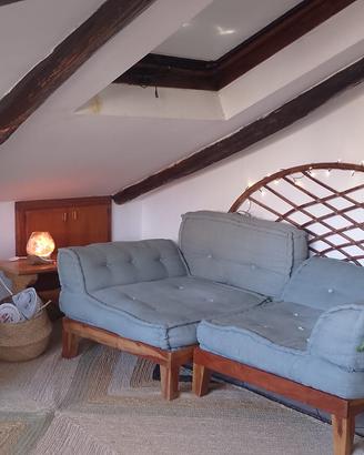 Divanetto componibile Sklum con pedane in legno