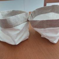 Coprivasi in tessuto bianco panna e interno plasti